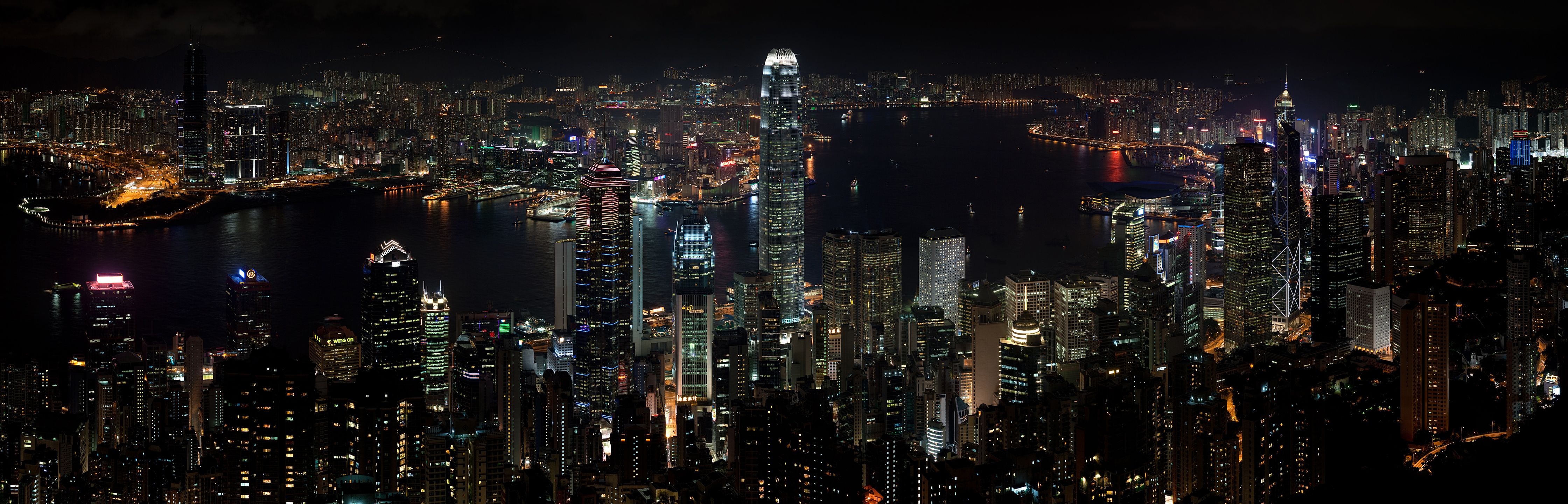 4480x1440 Wallpaper City Skyline During Night Time, Background Free Image
