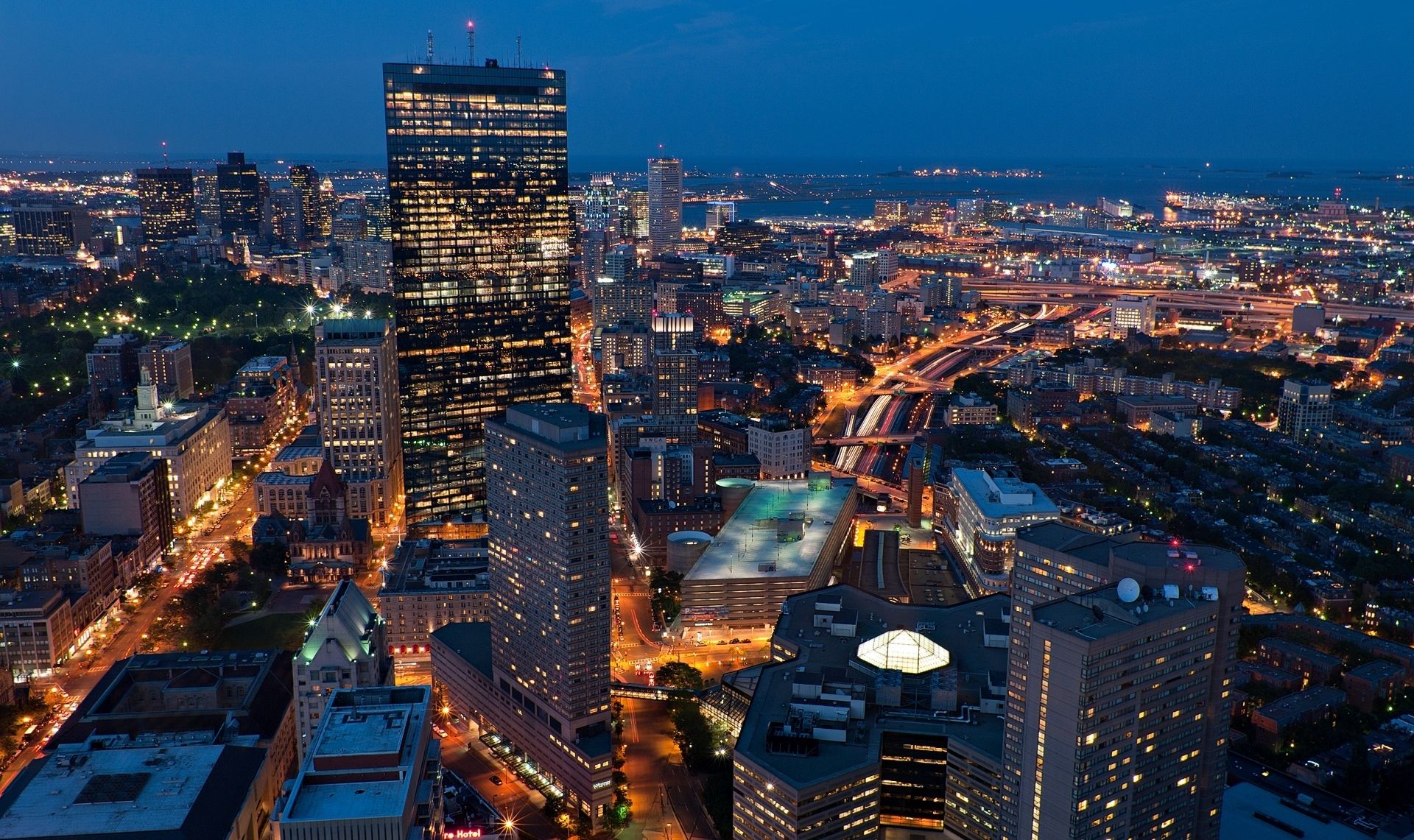 1920x1141 Phone wallpaper: Night, Cities, Massachusetts, Usa, Light, Boston, Man Made, Cityscape, Town 271015