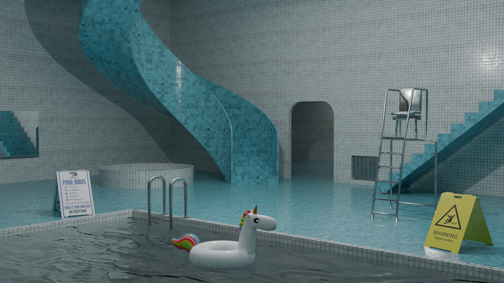 1920x1080 I made modular Backrooms Level 0 and Poolrooms (Level 37) asset packs