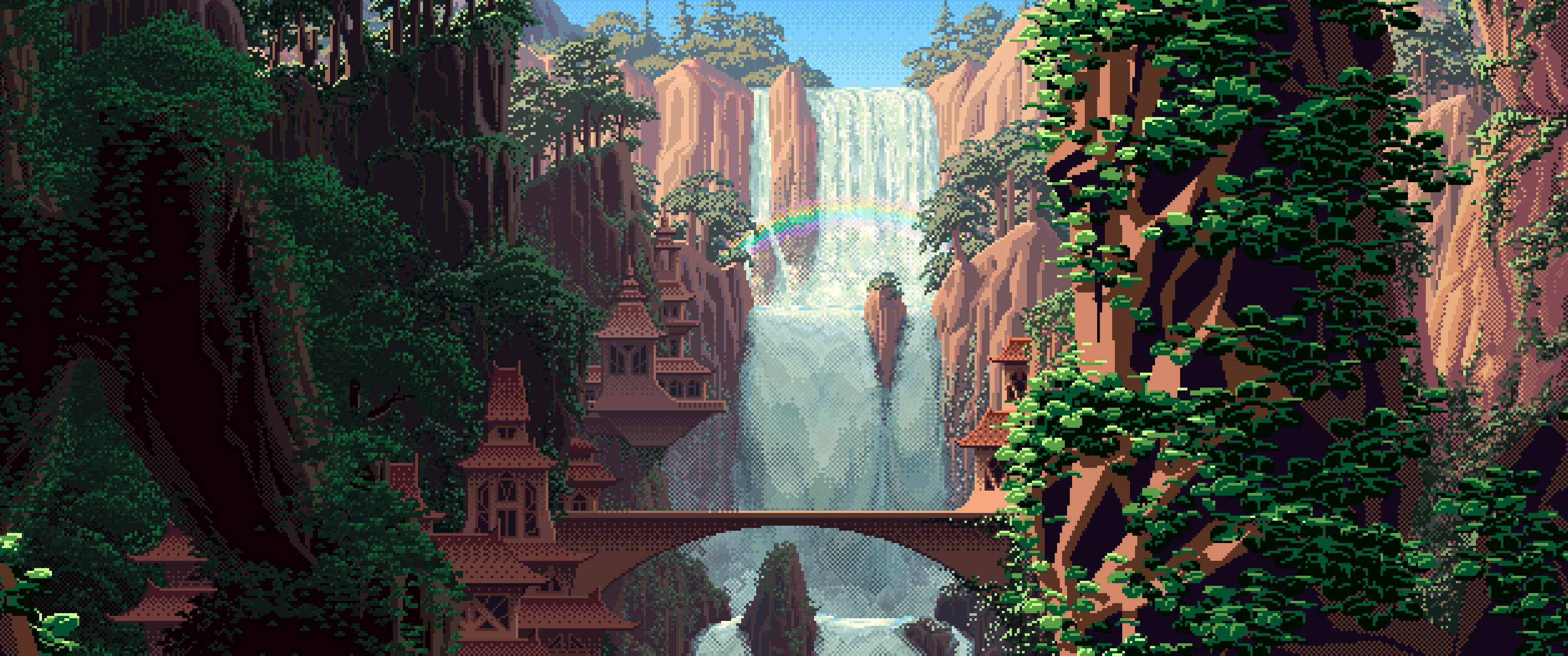 3440x1440 My collection of custom cropped pixelart wallpaper [3440x1440]
