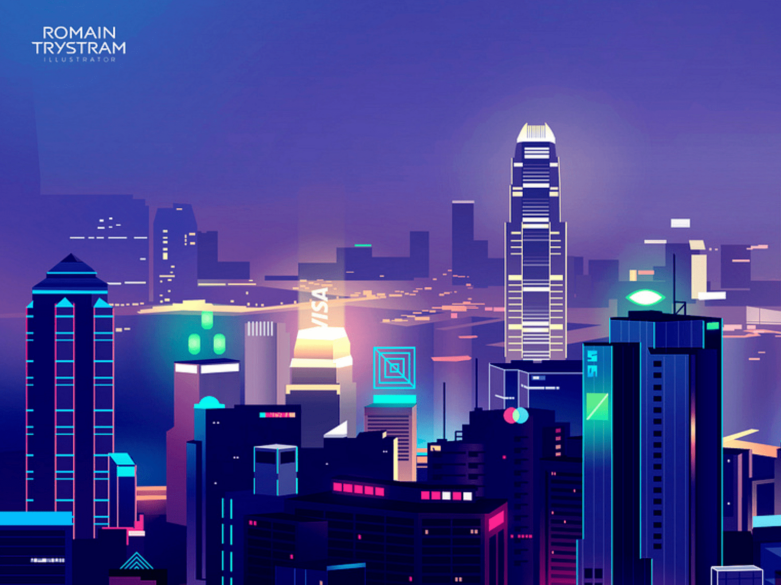 1600x1200 Hong Kong skyline by Romain Trystram on Dribbble