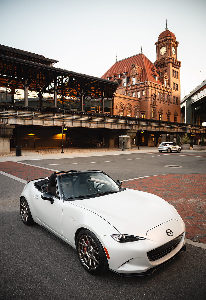 800x1166 Mazda mx- mazda, car, white, street, HD phone wallpaper