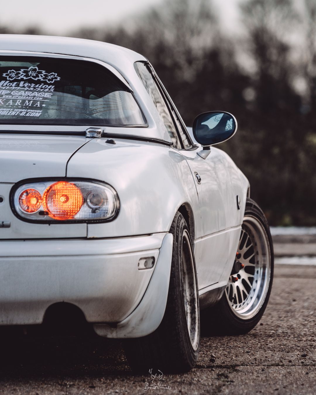 1080x1350 White Mazda Miata Jdm Modified Car Close Up
