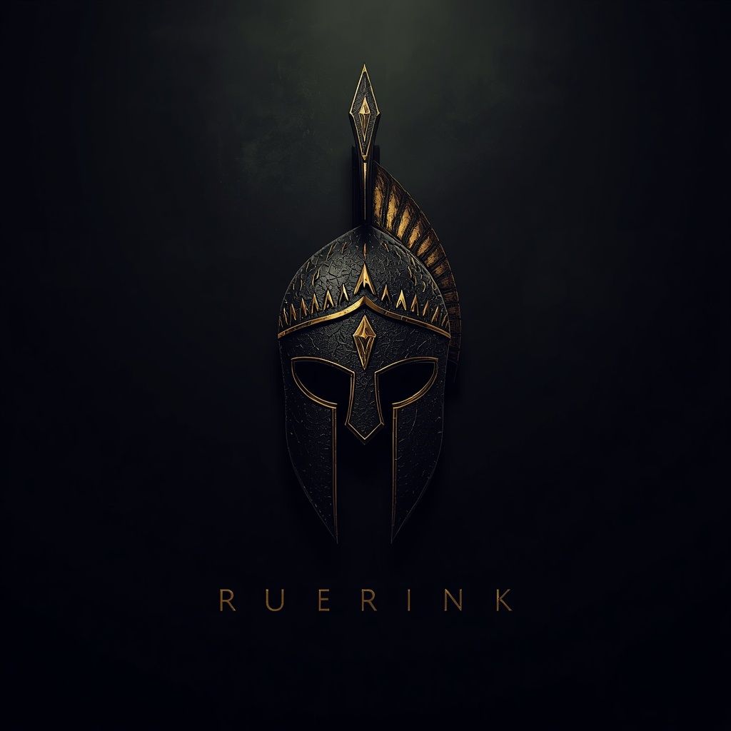 1024x1024 cinematic minimalist logo dark ancient warrior
