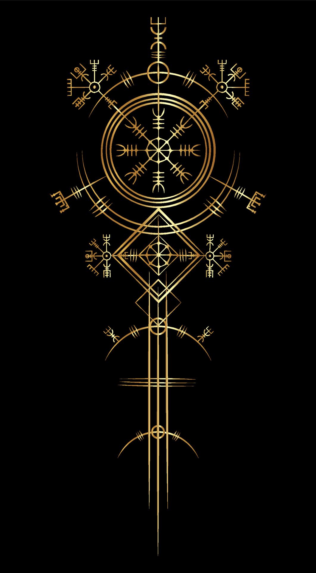 1061x1920 Ancient Symbols Wallpaper