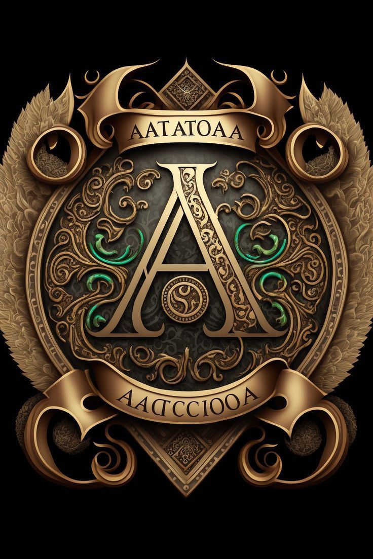 736x1104 Atatoa Logo Greek Language Companyd monogram, A letter 3D wallpaper, Royal green and