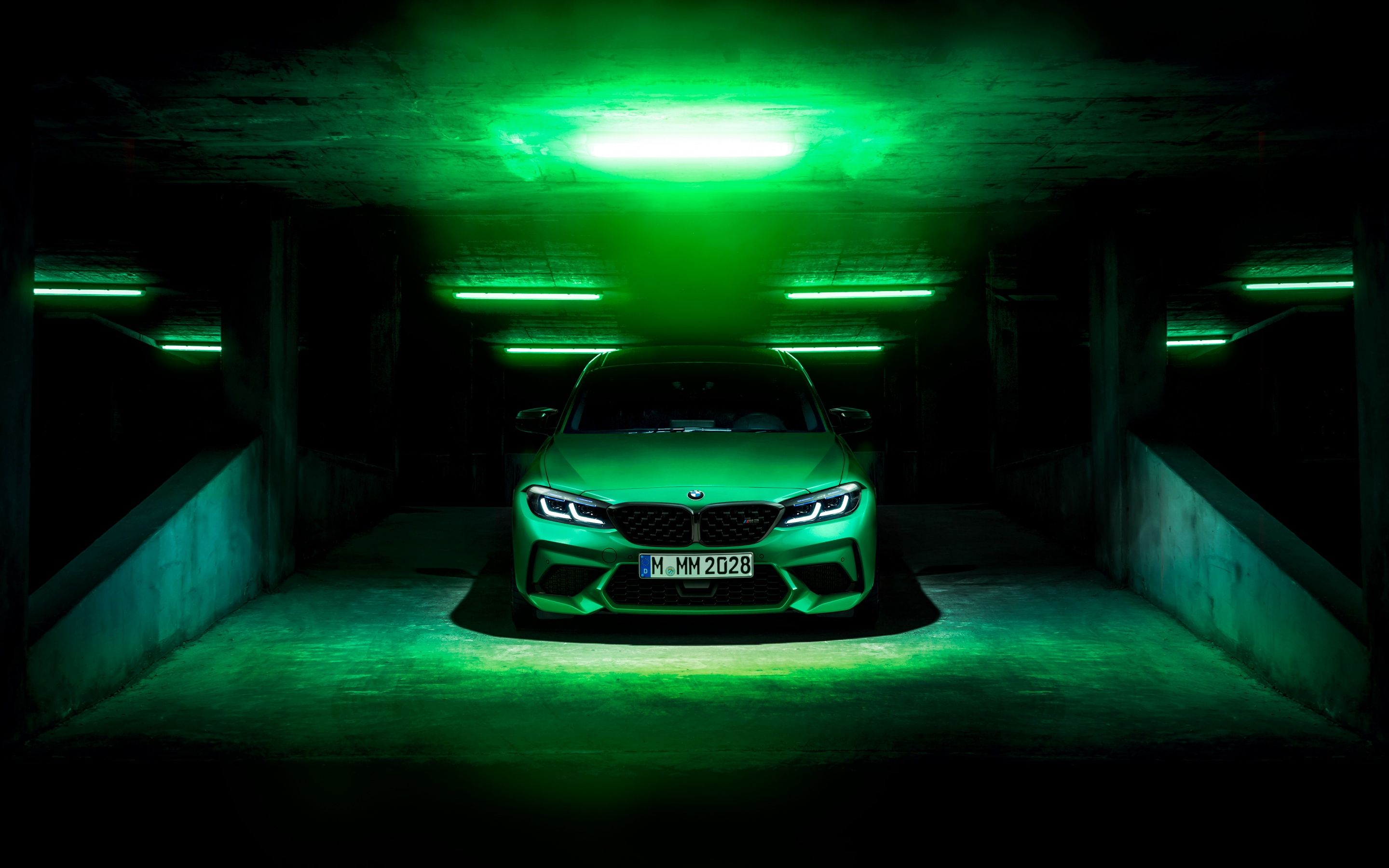 2880x1800 BMW M2 Wallpaper 4K, Green, Dark background