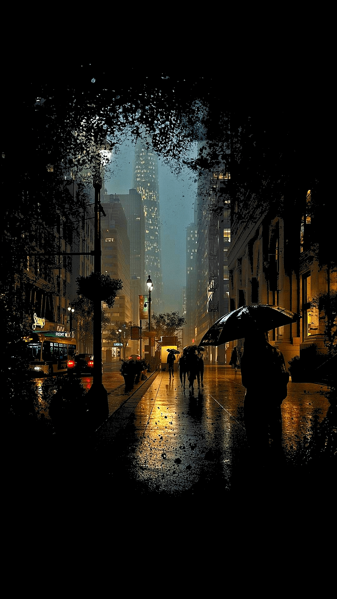 1080x1920 Wallpaper OLED, Rain, Water, Night, Darkness, Background Free Image
