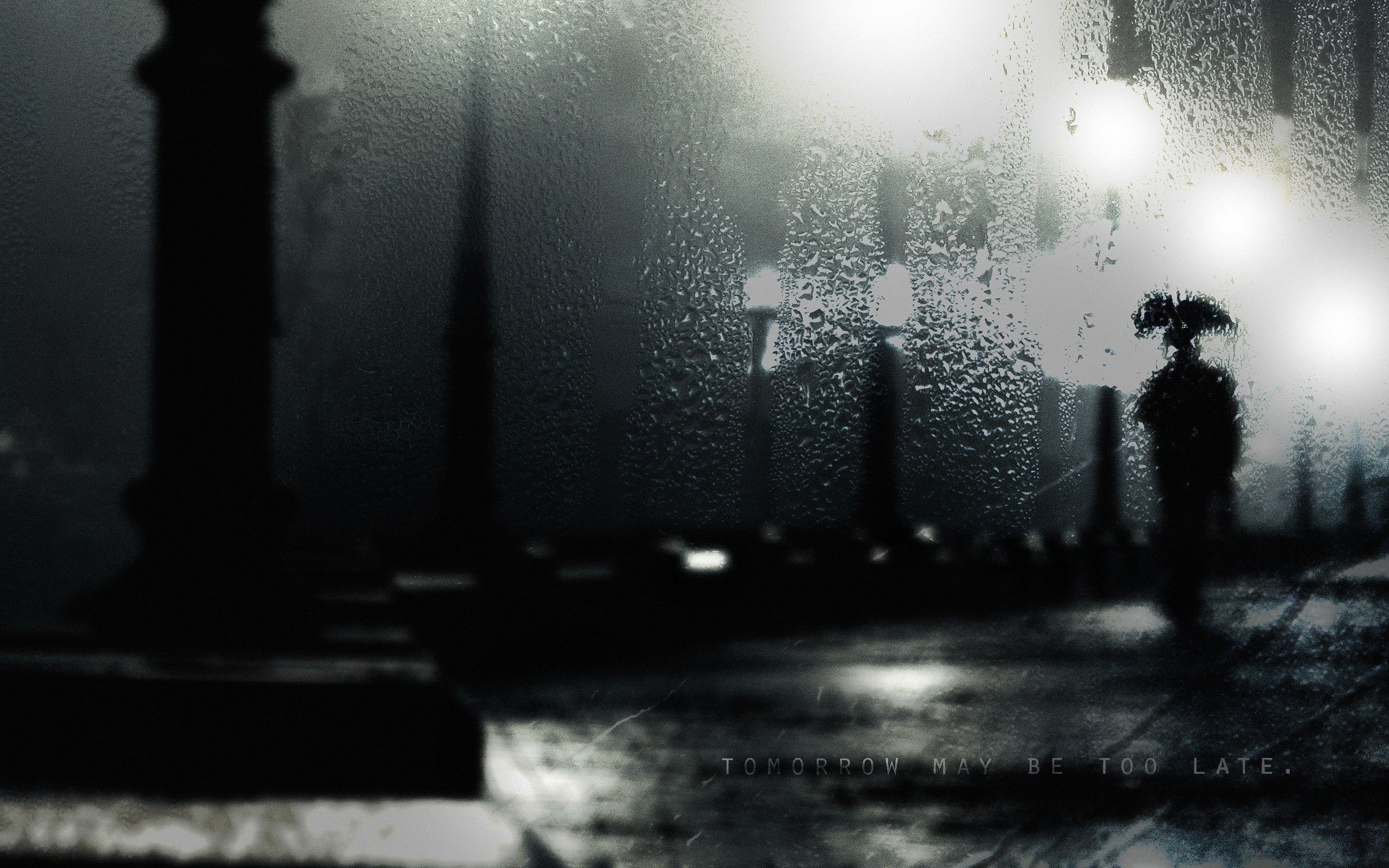 2560x1600 4k Dark Rain Wallpaper