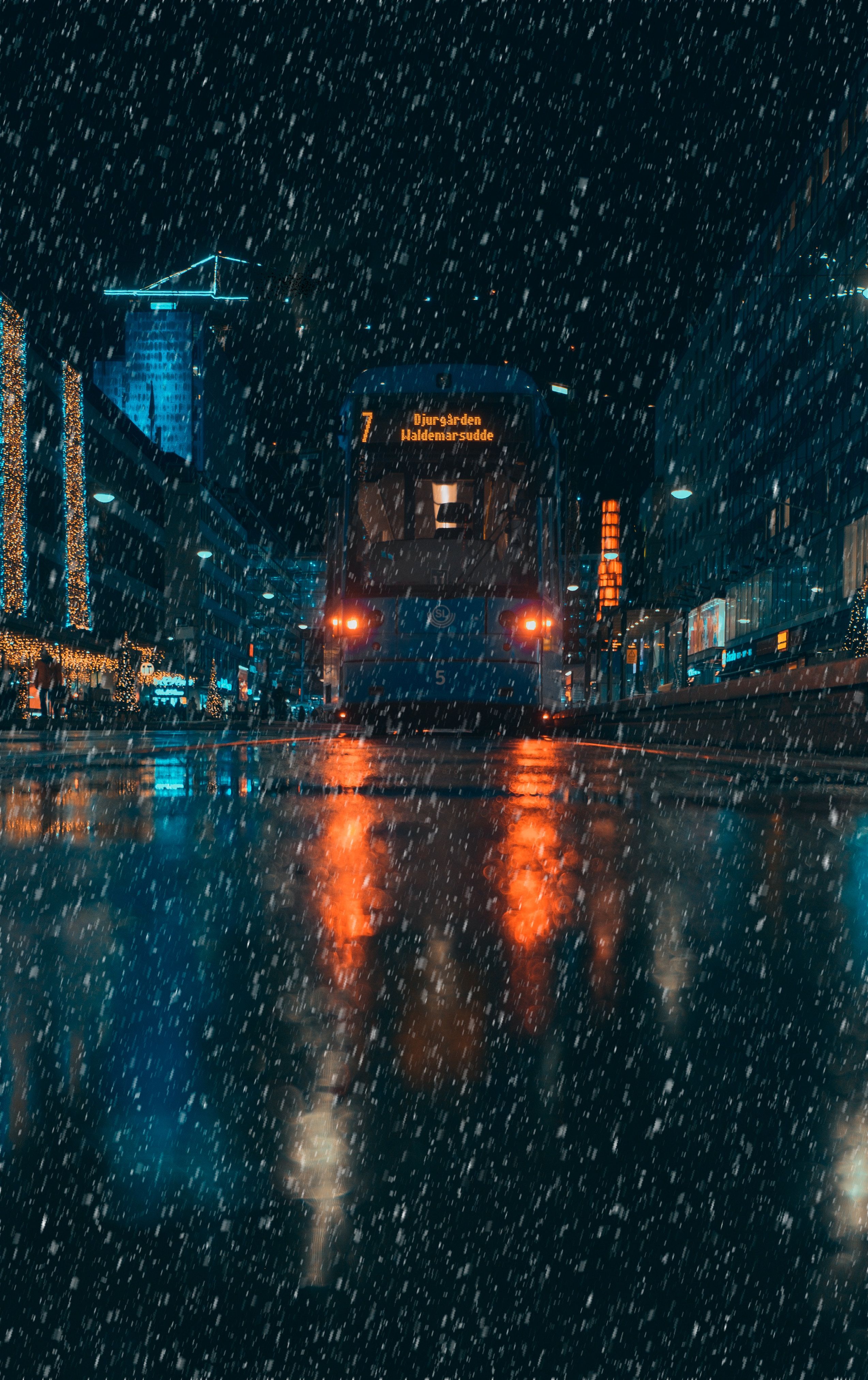 2547x4046 Phone wallpaper: Dark, Transport, Rain, Night, City, Evening 83341