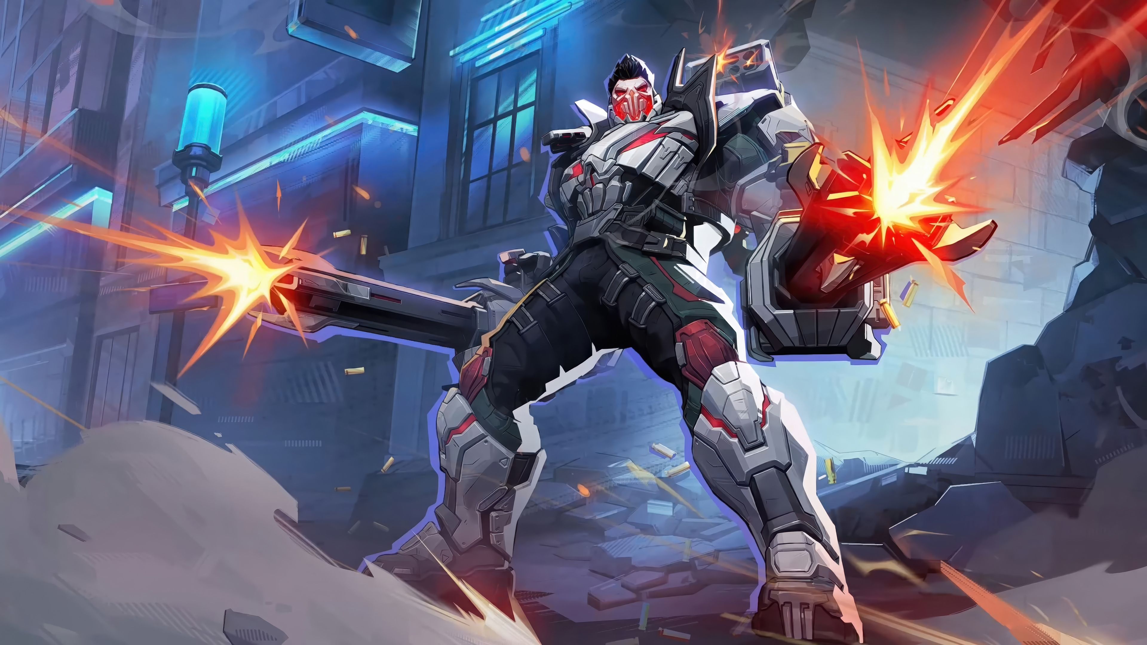 3840x2160 Punisher Marvel Rivals MVP Punisher 2099 Skin Wallpaper 4K HD PC