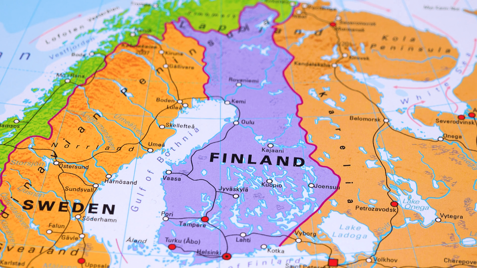 1920x1080 Finland on a political map