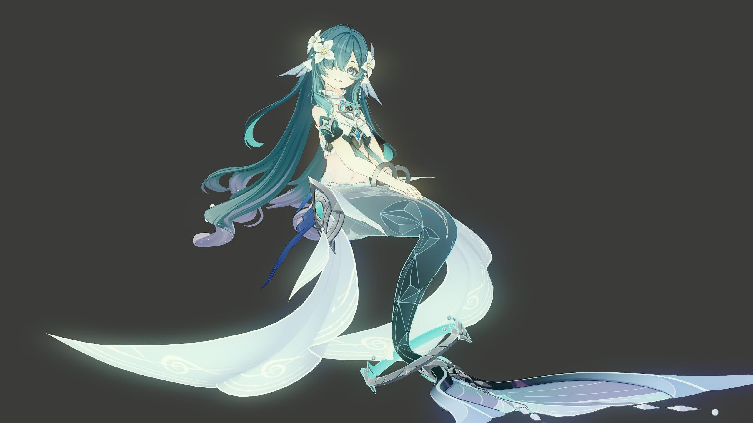 2560x1440 GI.0PRE Vodyanitsa Mermaid Form Render. Sauce: UncleZukeroon, Hoyotoon : R Genshin_Impact_Leaks