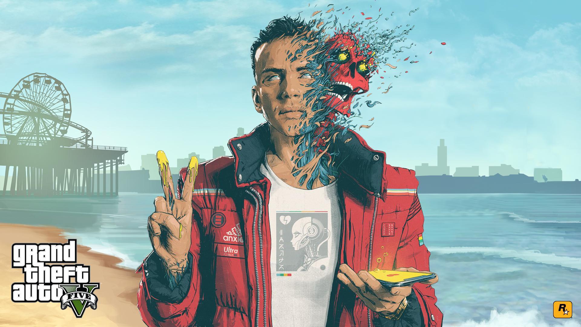 1920x1080 Logic x GTA V (I was messing around and made this wallpaper and wanted to know if y'all thought it looked dope or not lol) : Logic_301