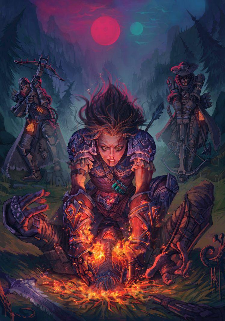 748x1066 warrior, Fantasy art, Magic, Fire Wallpaper HD / Desktop and Mobile Background