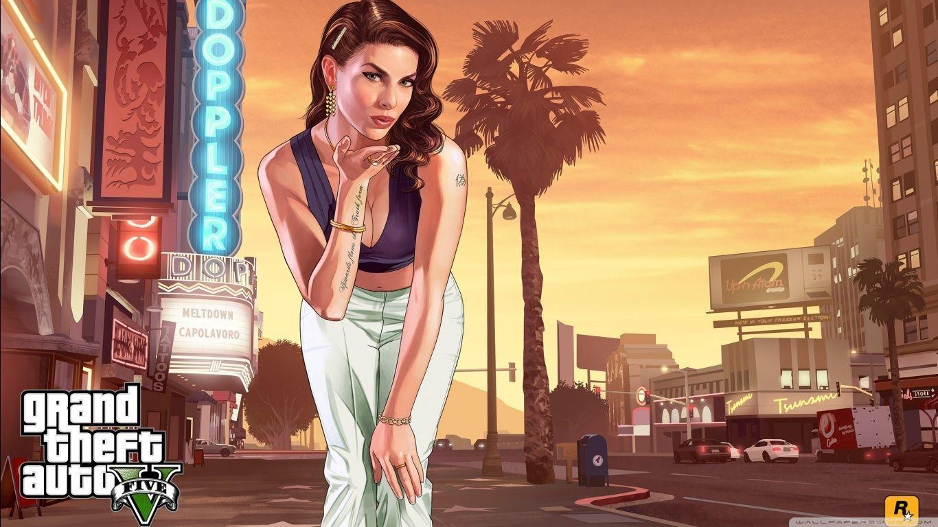 1366x768 Women GTA 5 Wallpaper