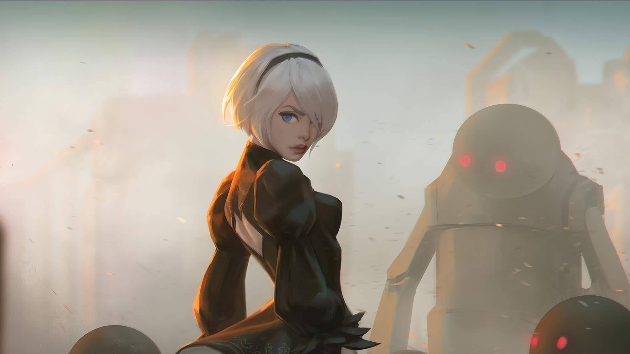 2048x1152 4k Wallpaper, Nier 2b, Fan Art Anime, HD background 1920x1080