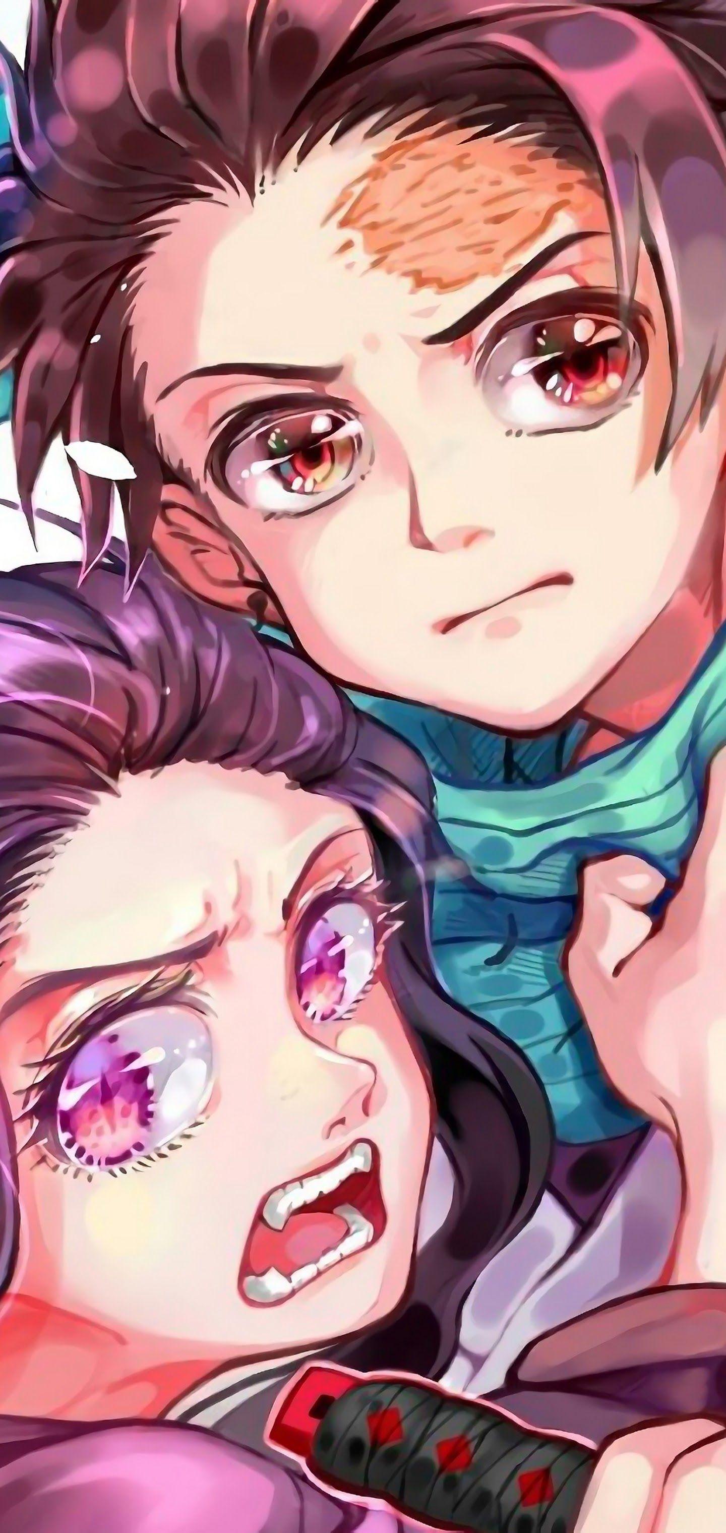 1440x3040 Tanjirou And Nezuko, Kimetsu No Yaiba, 4k, No Yaiba Tanjirou And Nezuko