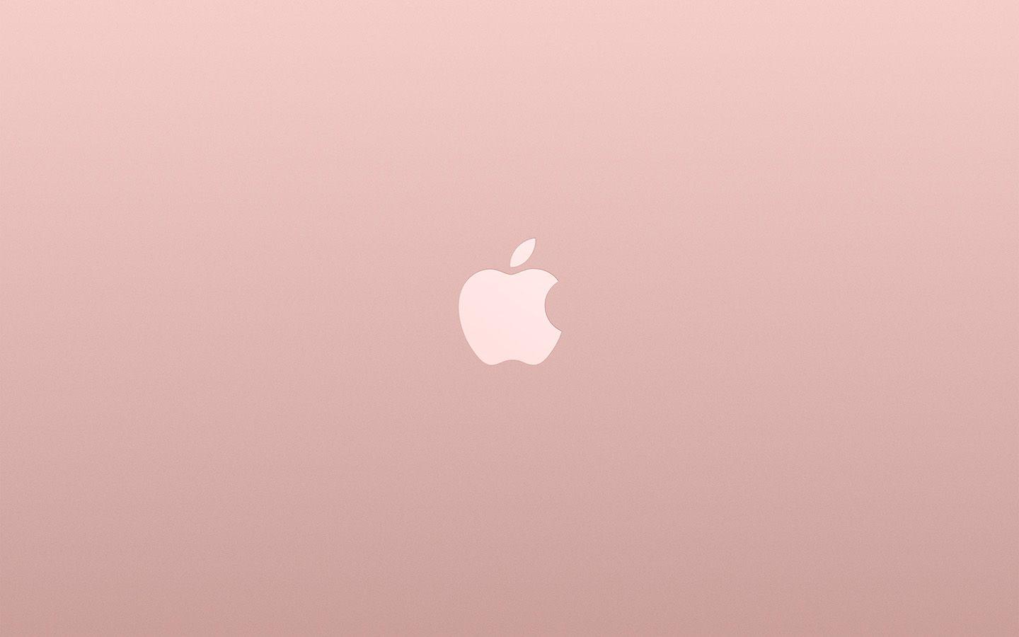 1440x900 Logo Apple Pink Rose Gold White Minimal Illustration Art Wallpaper