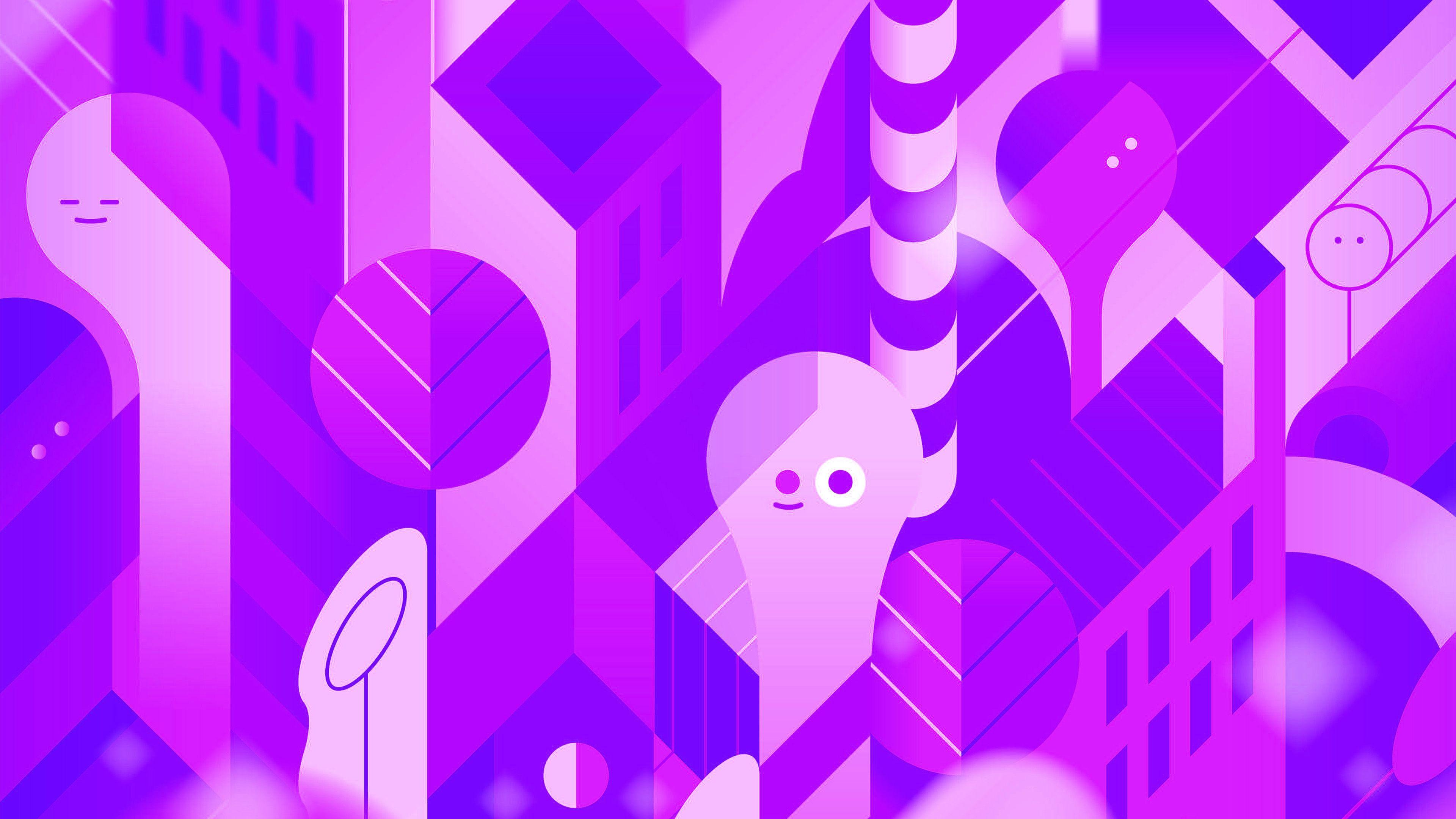 3840x2160 Cute Purple Wallpaper For Laptop