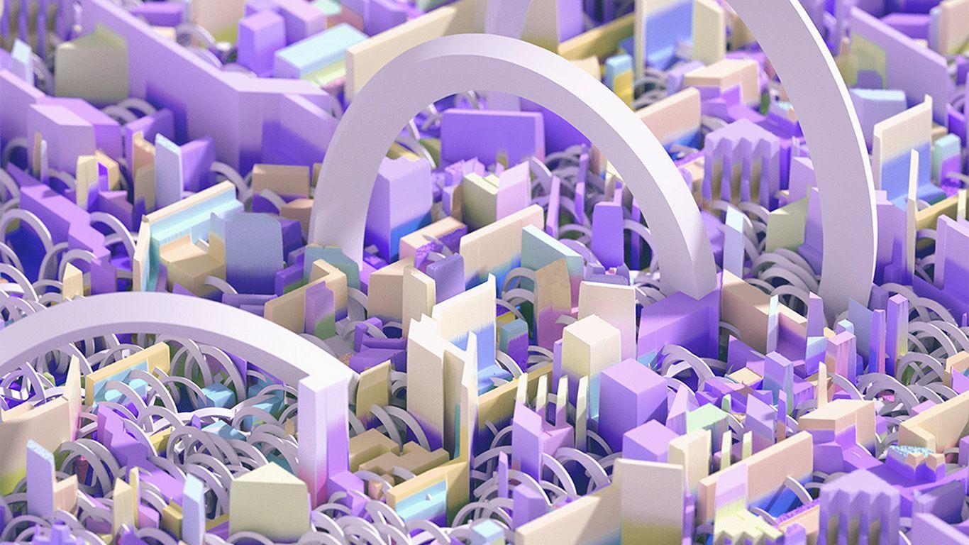 1366x768 wallpaper for desktop, laptop. cute art abstract 3D pattern background purple