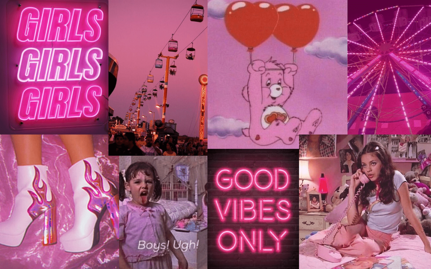 1440x900 pink aesthetic collage wallpaper. Macbook air wallpaper, Macbook air background, Desktop wallpaper macbook