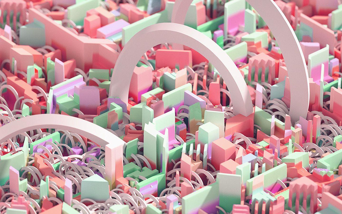 1440x900 Cute Art Abstract 3D Pattern Background Pink Wallpaper