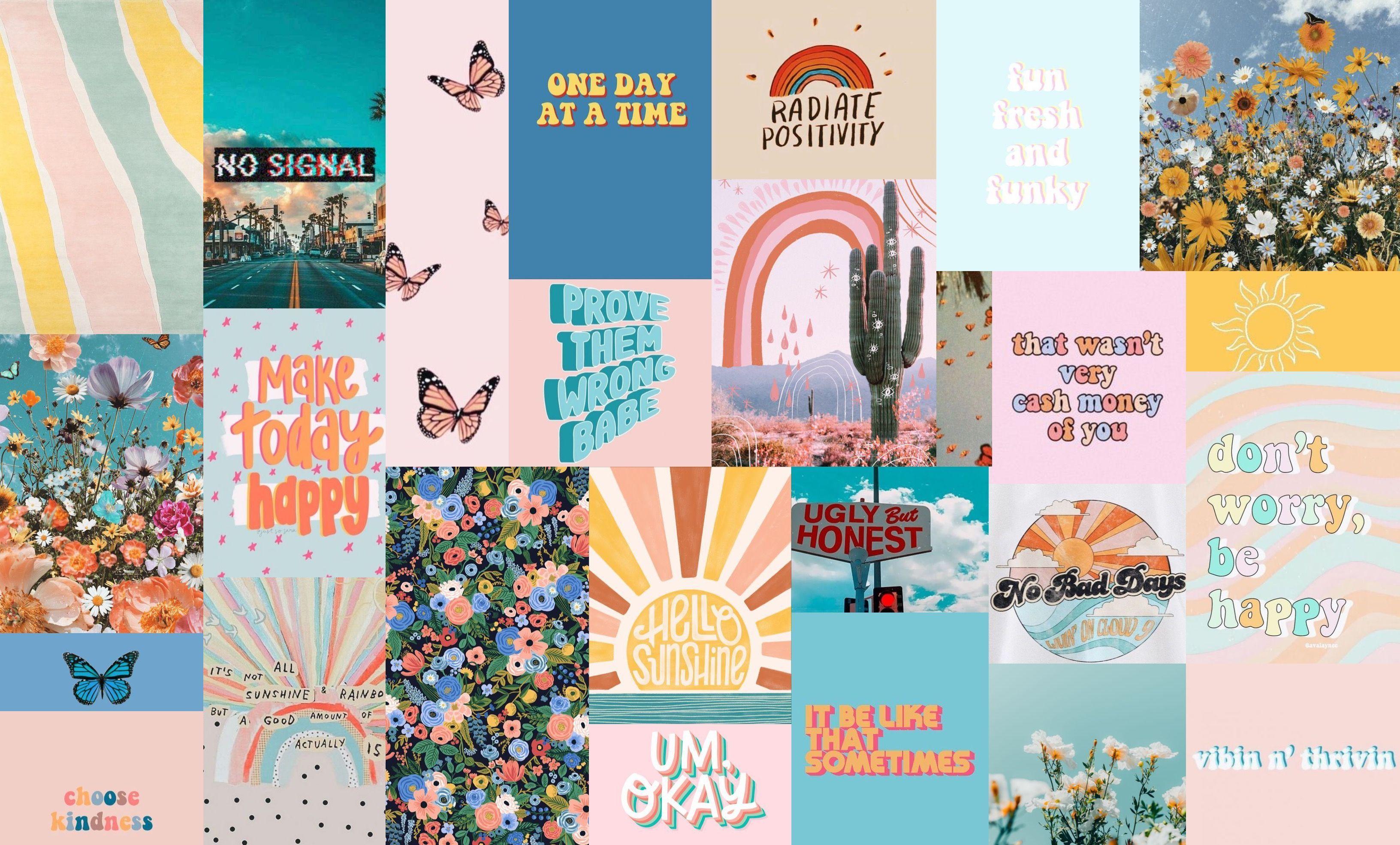 3264x1970 wallpaper #lockscreen #desktop #blue #ocean #collage #vsco #peace #aesthetic #pink. Aesthetic desktop wallpaper, Desktop wallpaper art, Laptop wallpaper