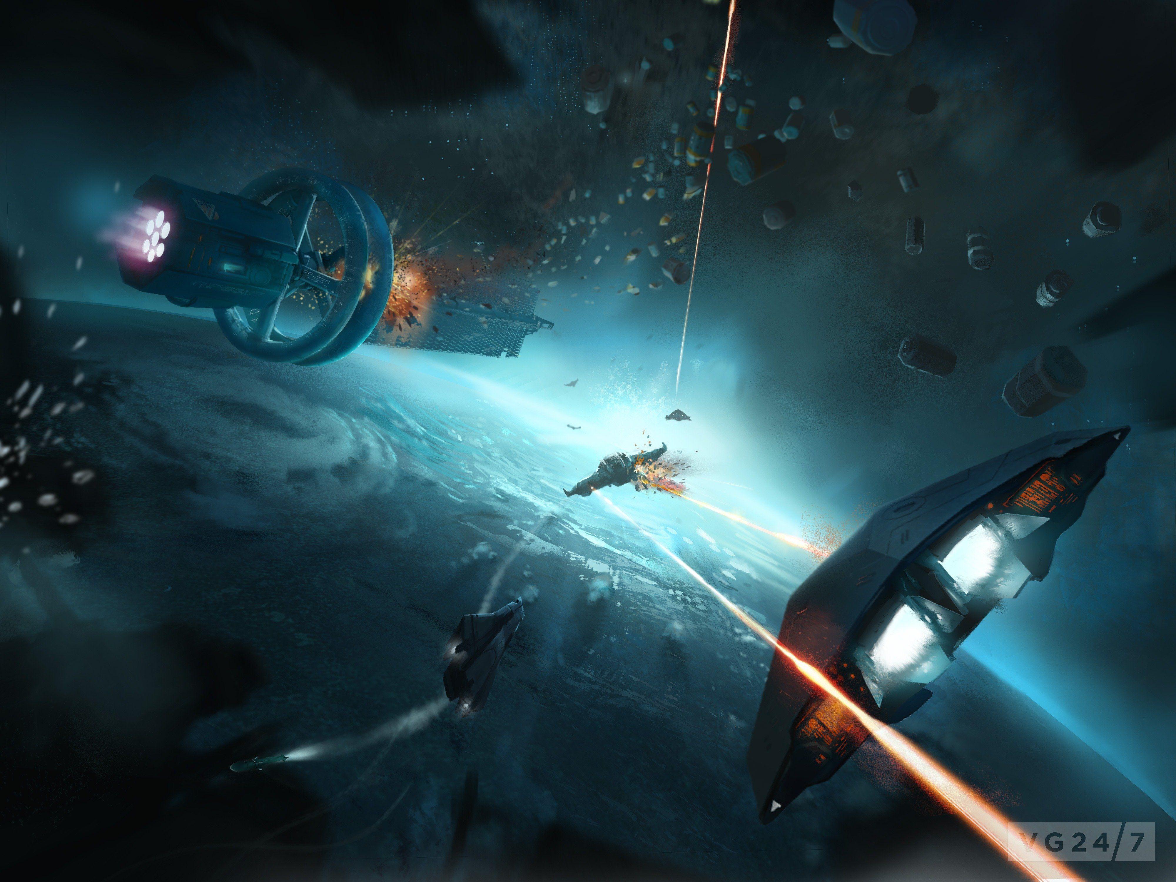 4000x3000 battle, Explosion, Technics, Fantasy, Ship, Elite, Dangerous, Games, Fantasy, Space, Spaceship Wallpaper HD / Desktop and Mobile Background