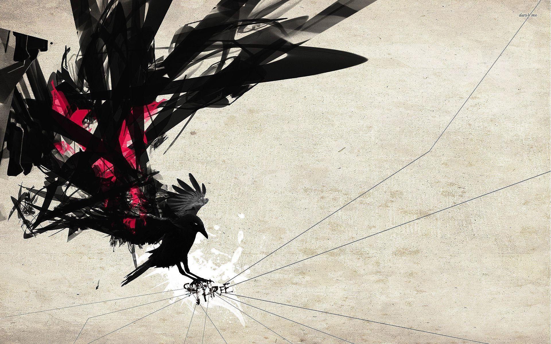 1920x1200 Raven Birds Art Wallpaper .