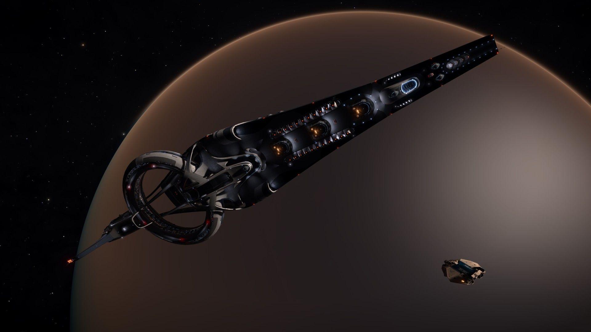 1920x1080 Elite: Dangerous, E:D, Space, Space Simulator, Spaceship, Planet, Gas giant, ASP Explorer, Capital Ship (E:D) Wallpaper HD / Desktop and Mobile Background
