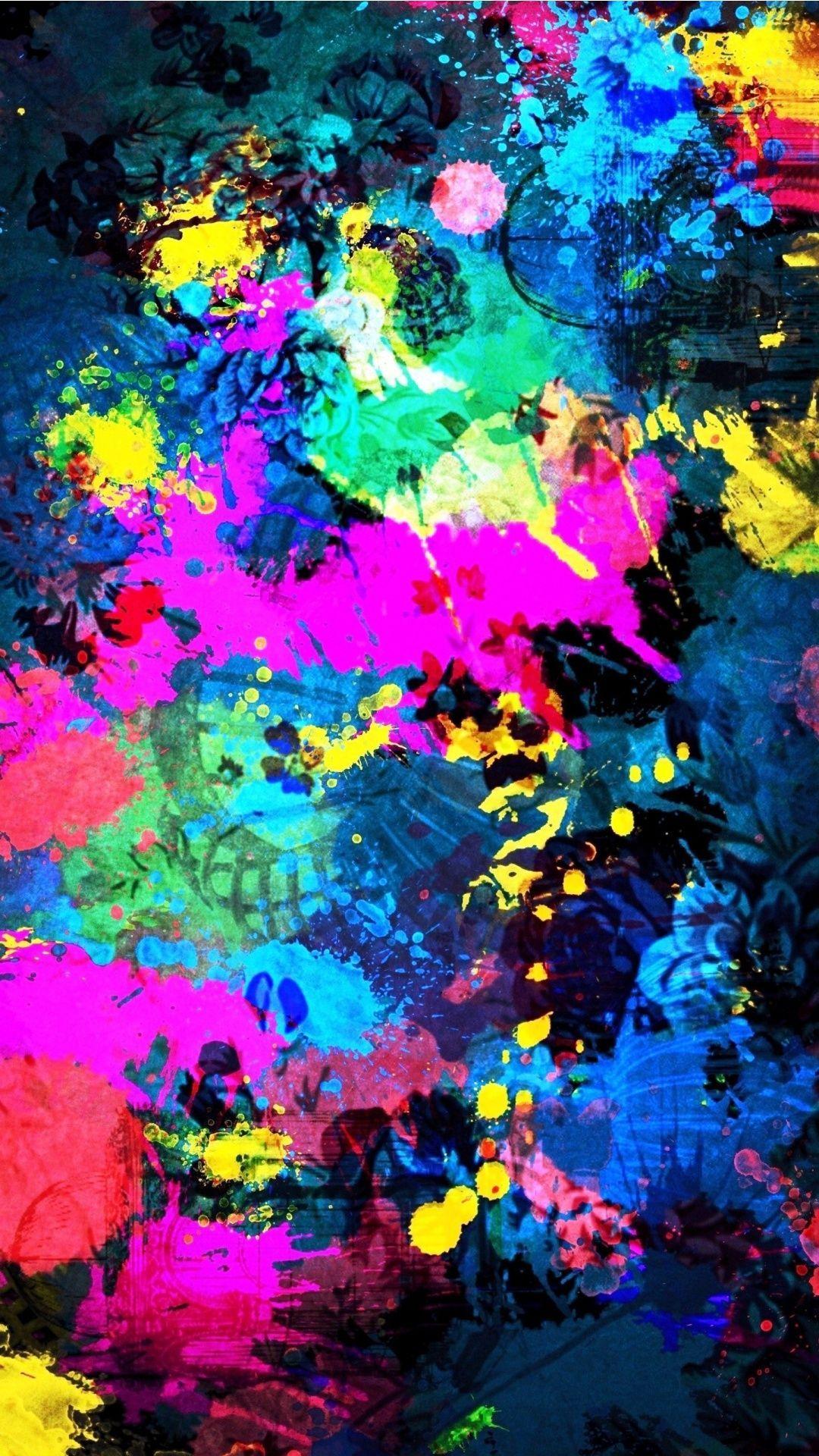 Paint splash colorful abstract picture 1242x2688 iPhone 11 ProXS Max  wallpaper background picture image