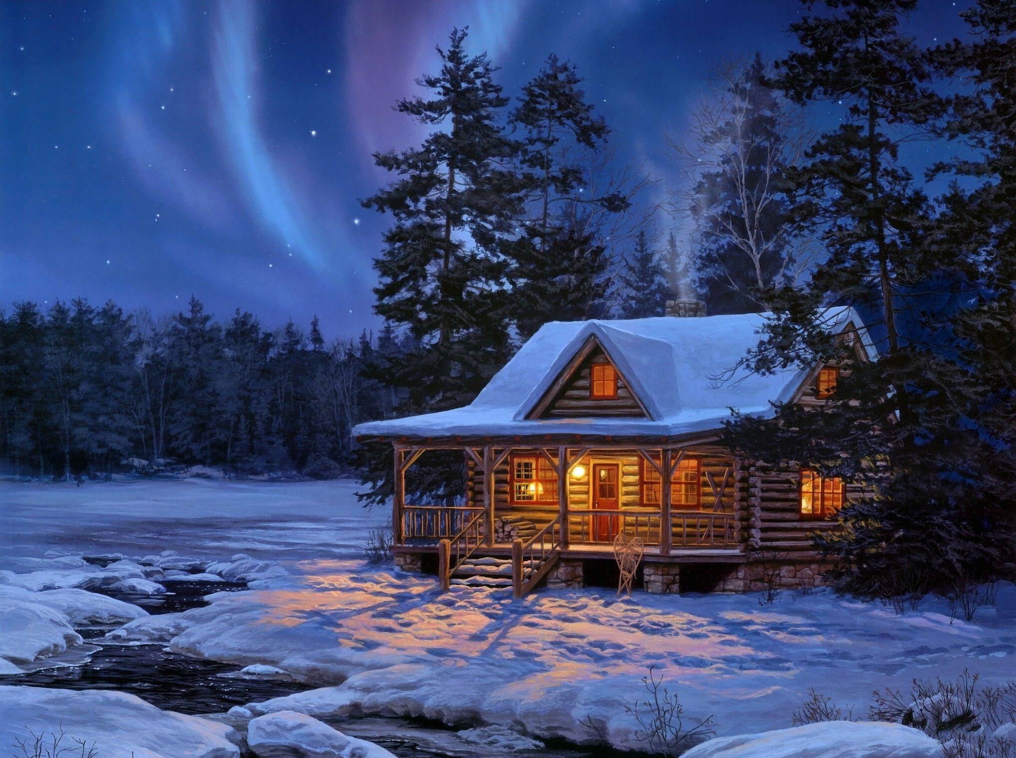 2040x1522 Snowy, Cottage, Wallpaper, , Amazing Photo, Cool Image, In Snowy Woods Wallpaper & Background Download