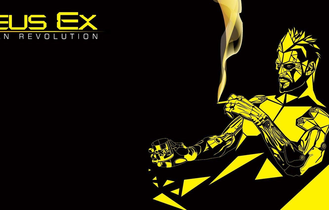 1332x850 Wallpaper minimalism, cyborg, Deus Ex: Human Revolution, cyberpunk, Adam Jensen, Square enix, Adam Jensen, cyborg, Eidos Interactive image for desktop, section игры