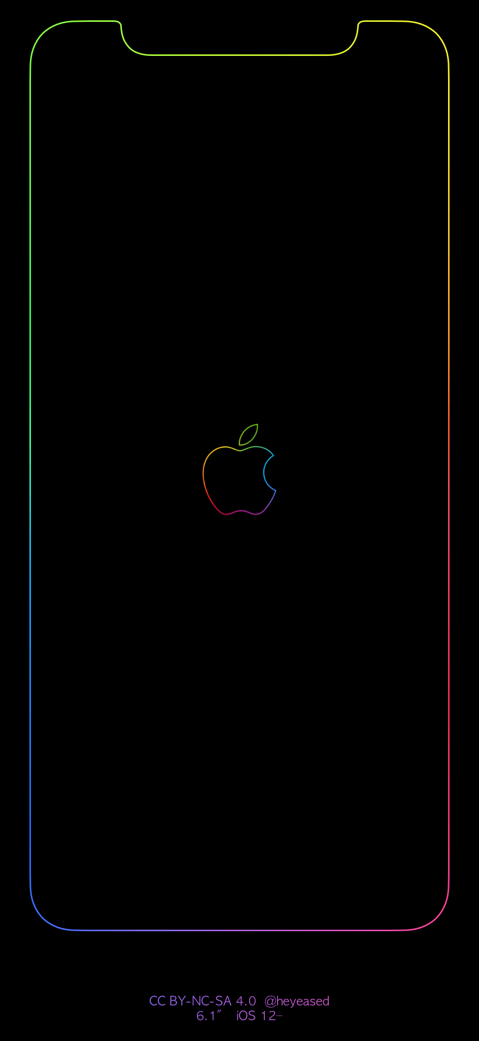 944x2048 Rainbow border & apple logo iPhone wallpaper Imgur links: iphone