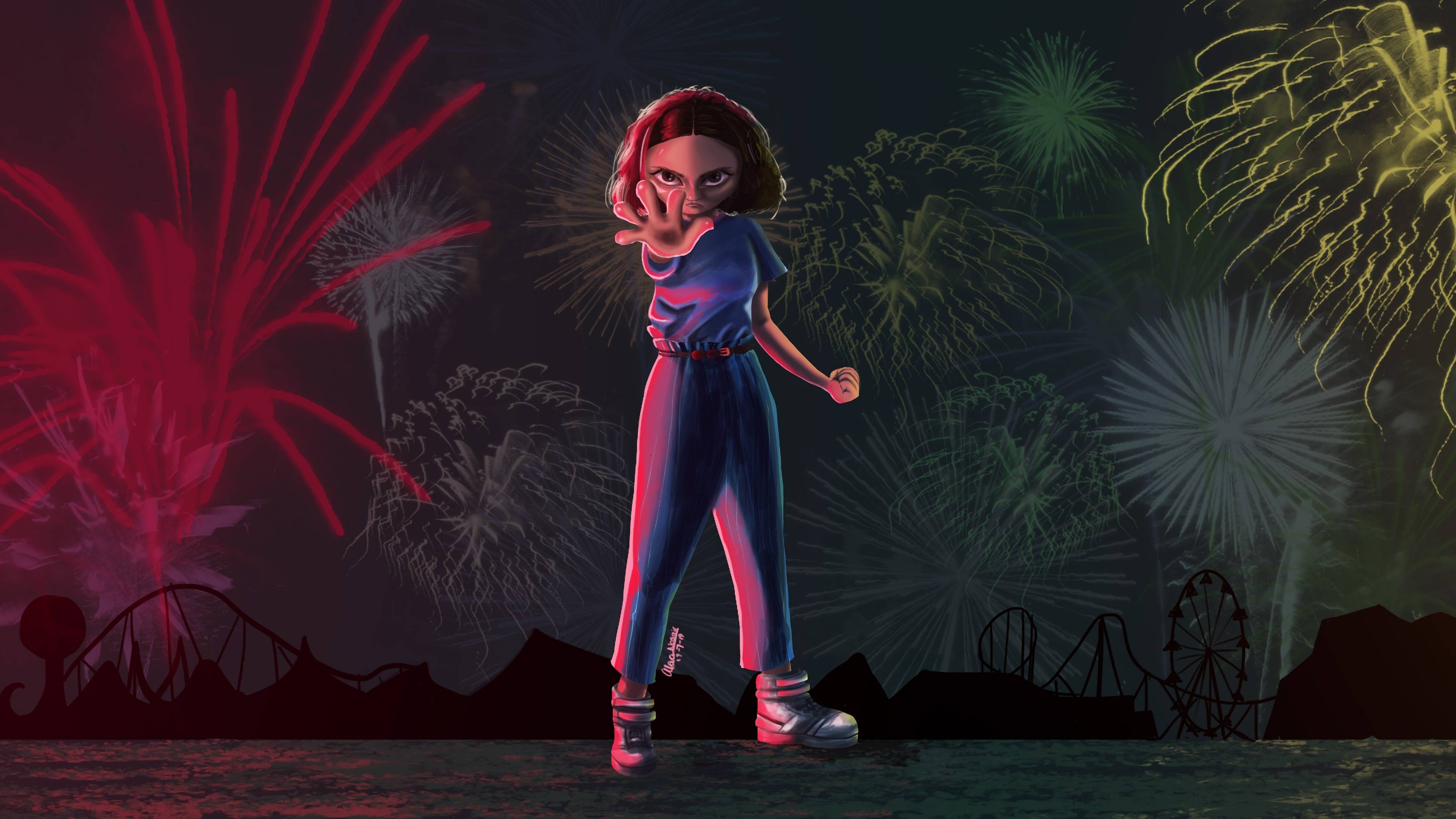 3840x2160 Stranger Things Eleven Art 1366x768 Resolution Wallpaper, HD TV Series 4K Wallpaper, Image, Photo and Background