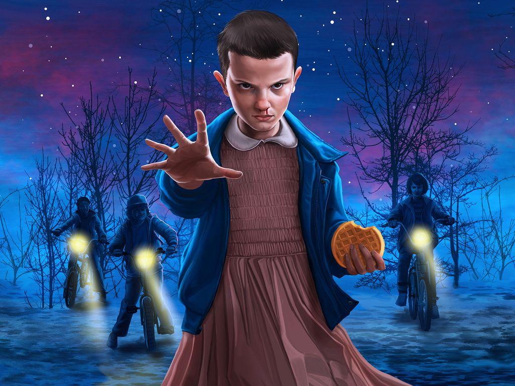 1024x768 Stranger Things Eleven Art Wallpaper