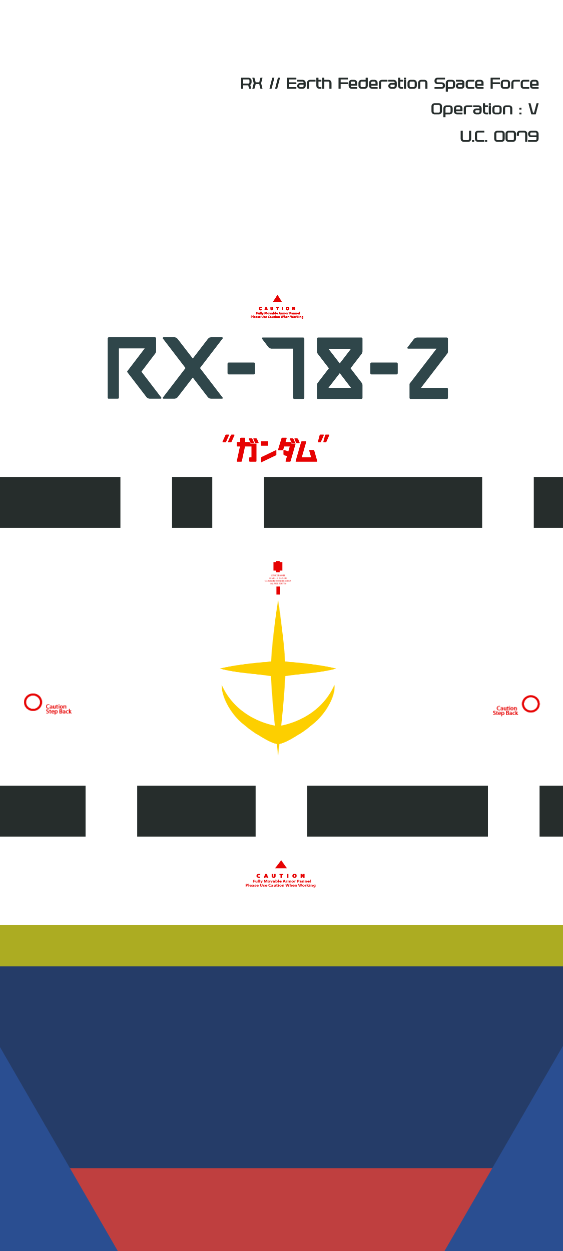 1125x2500 RX 78 2 GUNDAM Minimalist Wallpaper(full Res Link In Comments)