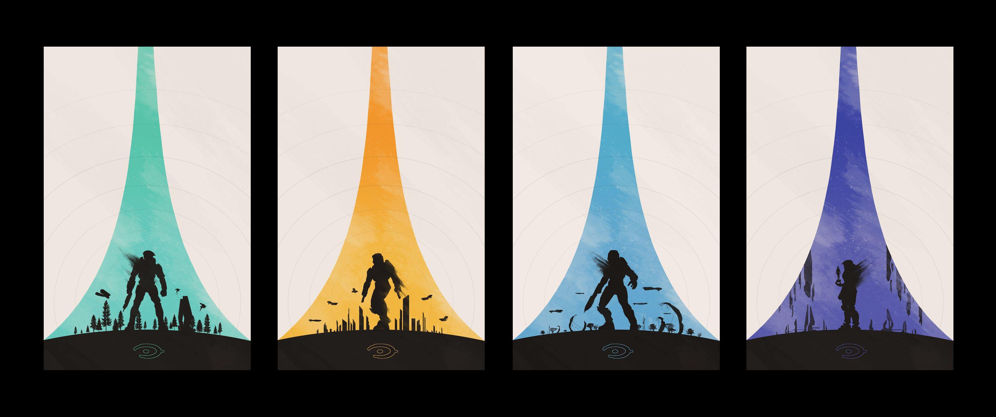 3440x1440 I Liked U Noble 6's Mobile Wallpaper So Much, I Rolled All Four Of Them Into An Ultra Wide Wallpaper. Enjoi!: Halo