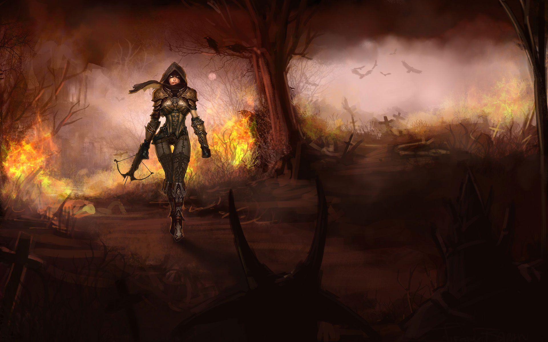 1920x1200 Diablo art wallpaper fan demon hunter