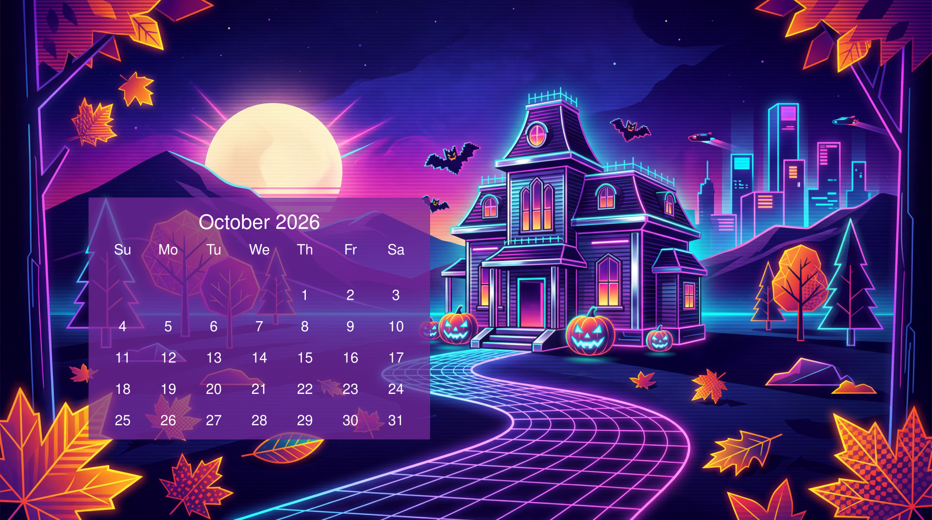 1920x1072 Download October 2026 Calendar 4k Ultra HD Wallpaper