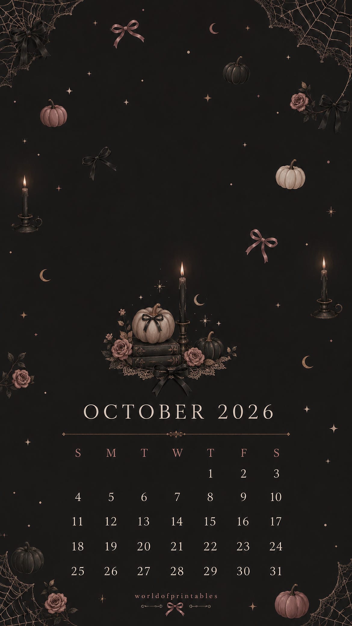 1170x2079 Free October 2026 Calendar Phone Wallpaper