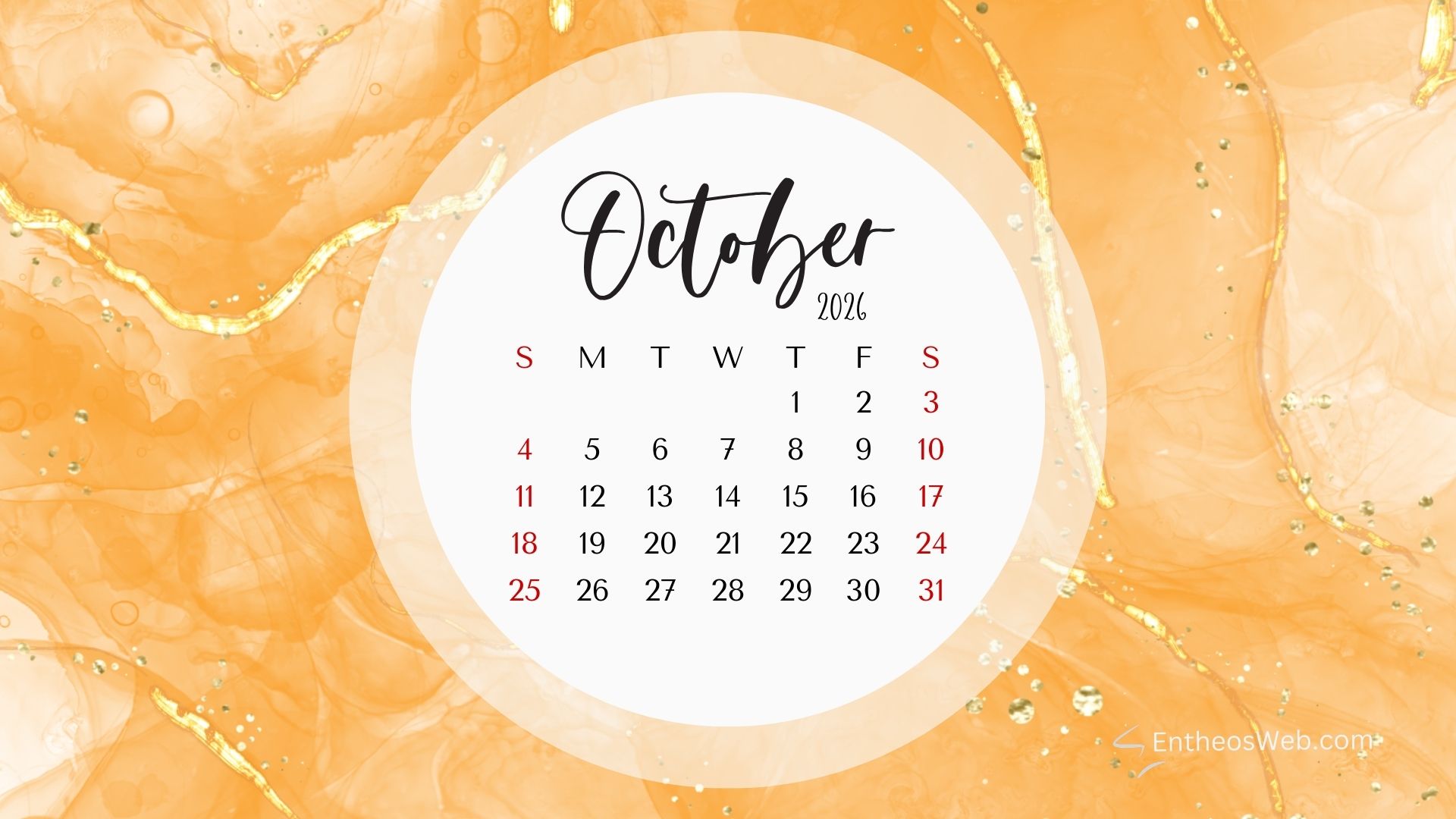1920x1080 October 2026 Desktop Wallpaper Calendar