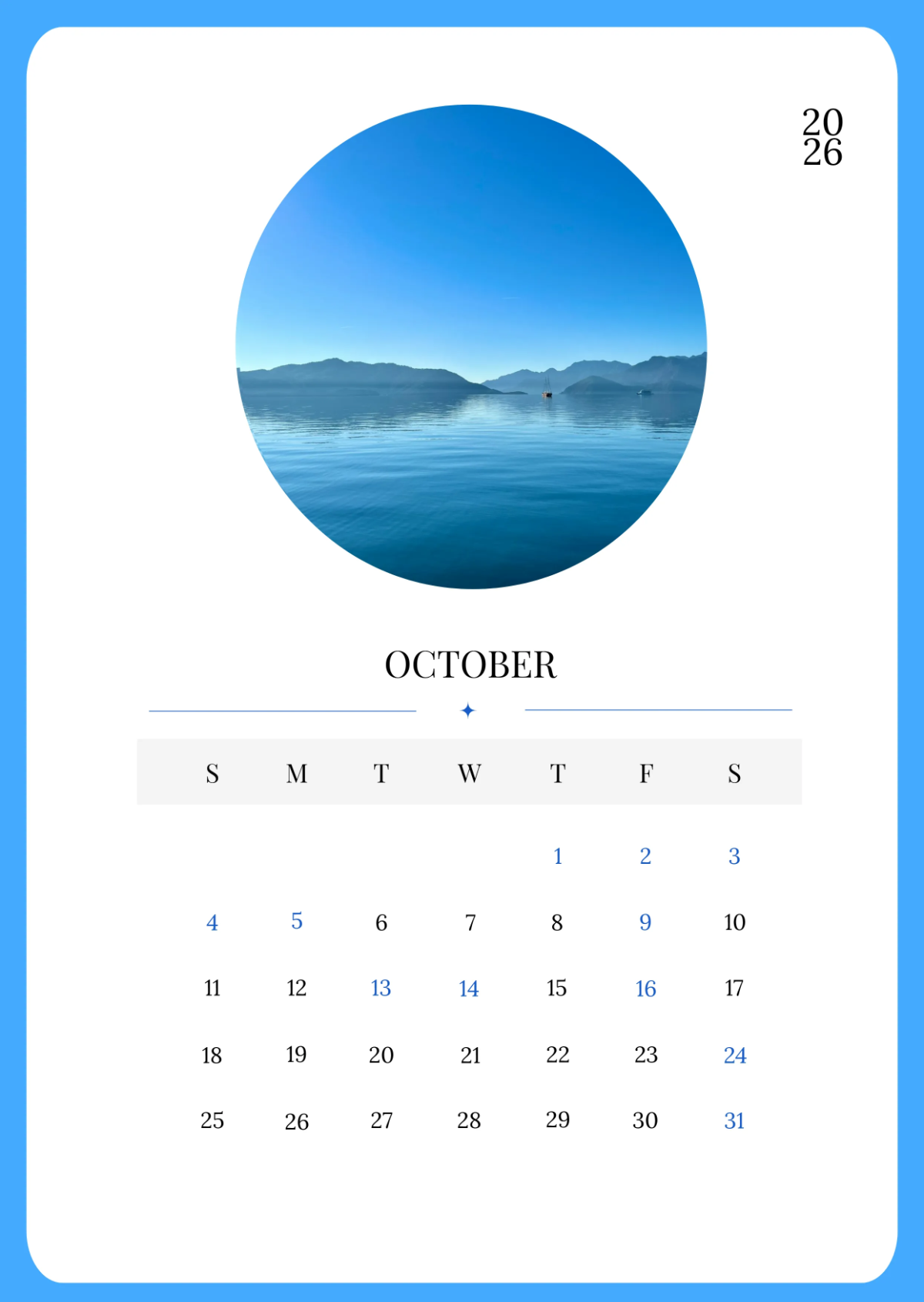 1200x1691 Free Cute October 2026 Calendar Template to Edit Online