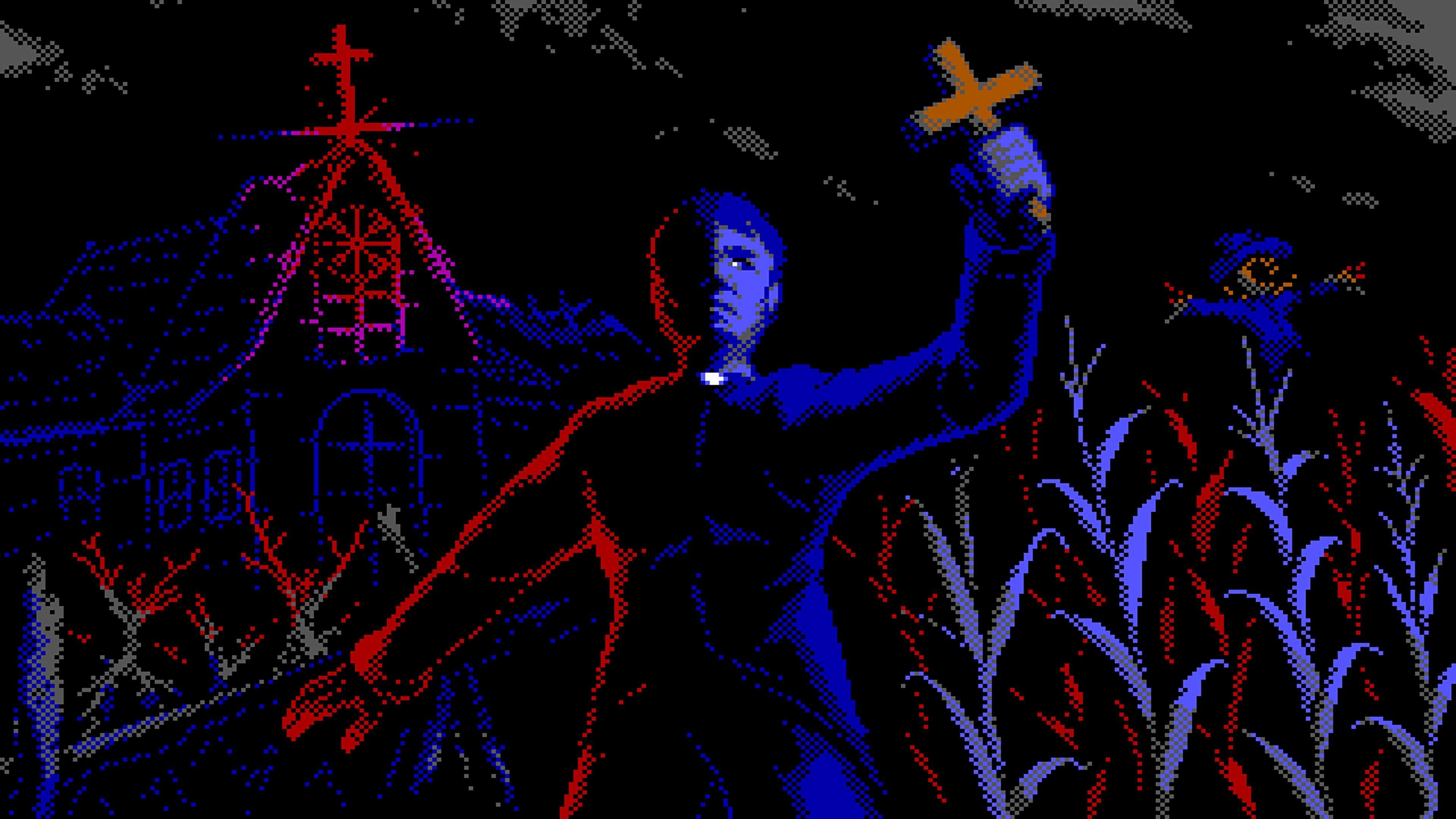 3840x2160 FAITH The Unholy Trinity Pixel Art 4K HD Wallpaper
