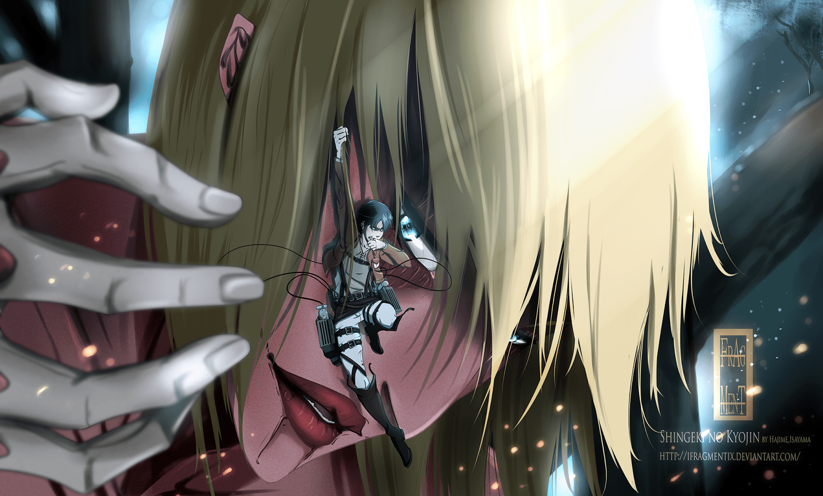 1600x965 Wallpaper Anime: Female Titan Annie Leonhardt Eren Jaeger Attack on Titan Shingeki no