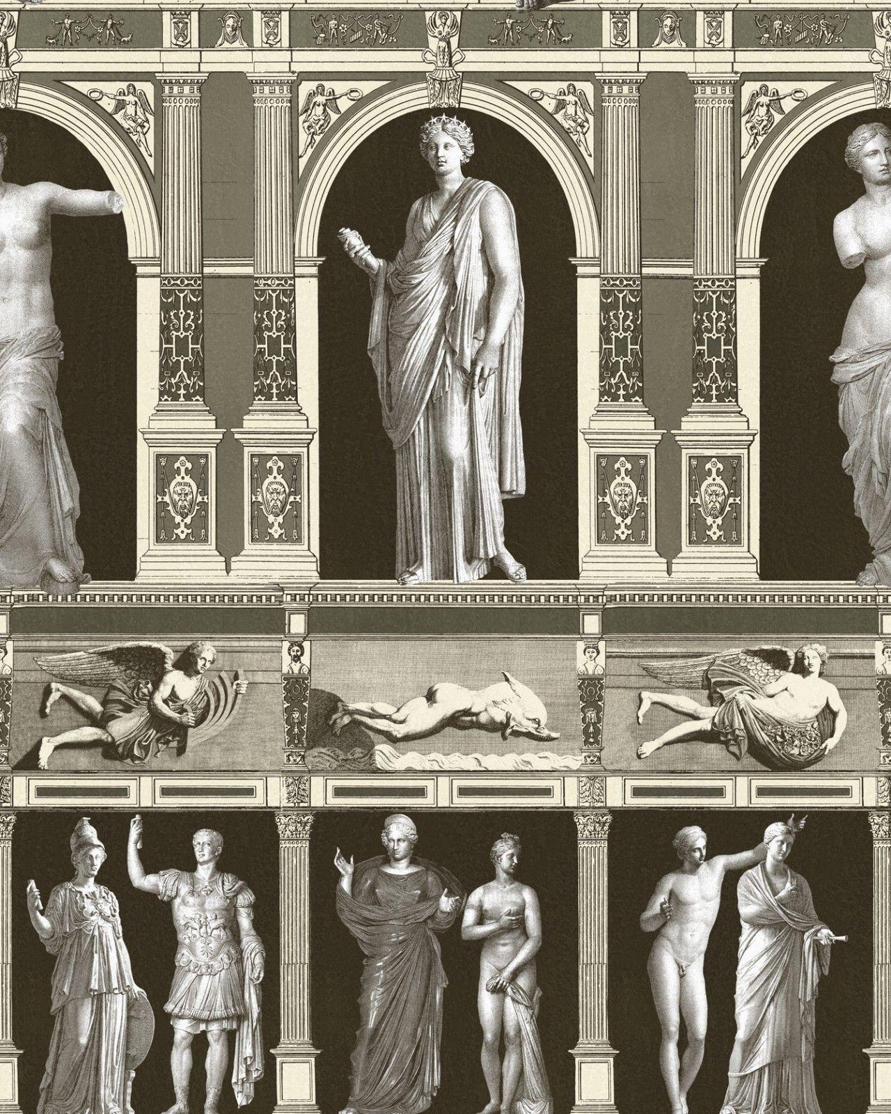 1280x1600 STATUES ANTIQUE Taupe Wallpaper HOME OF AN ECCENTRIC MAN Wallpaper COLLECTION 2020