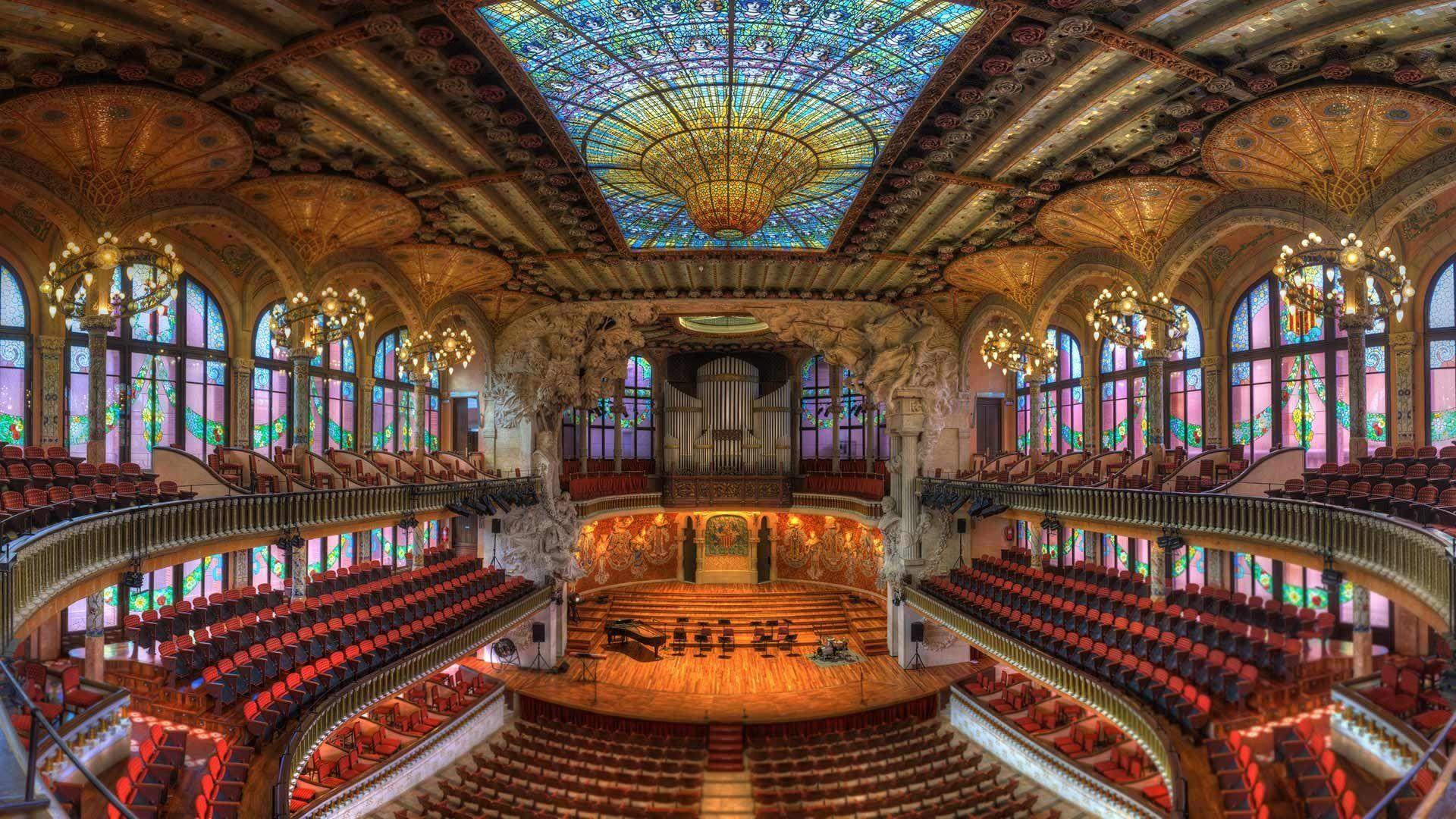 1920x1080 Bing, 2017 (Year), Photography, Palau de la Música Catalana, Barcelona Wallpaper HD / Desktop and Mobile Background