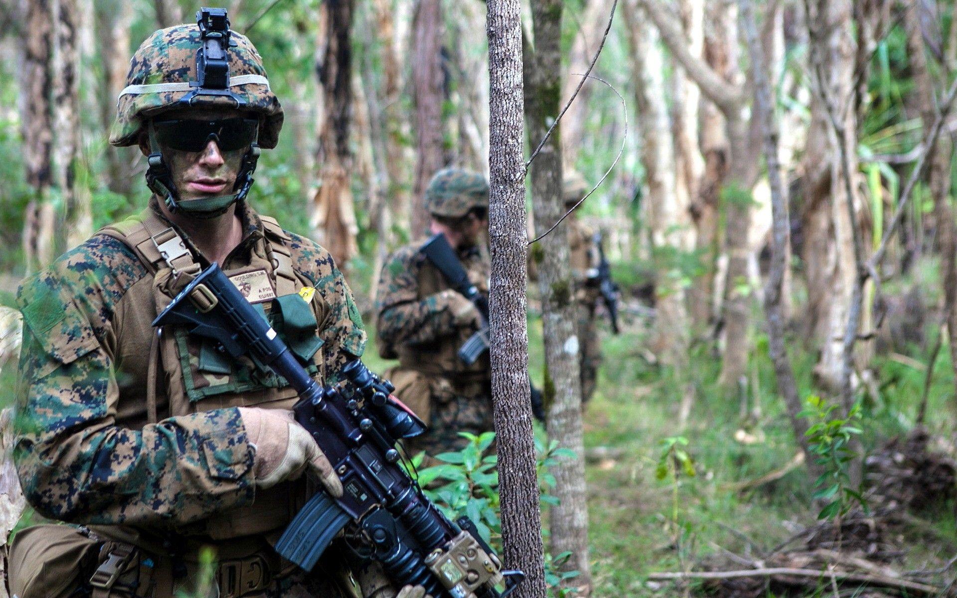 Hình nền HD 1920x1200 American Army Sodier in Jungle
