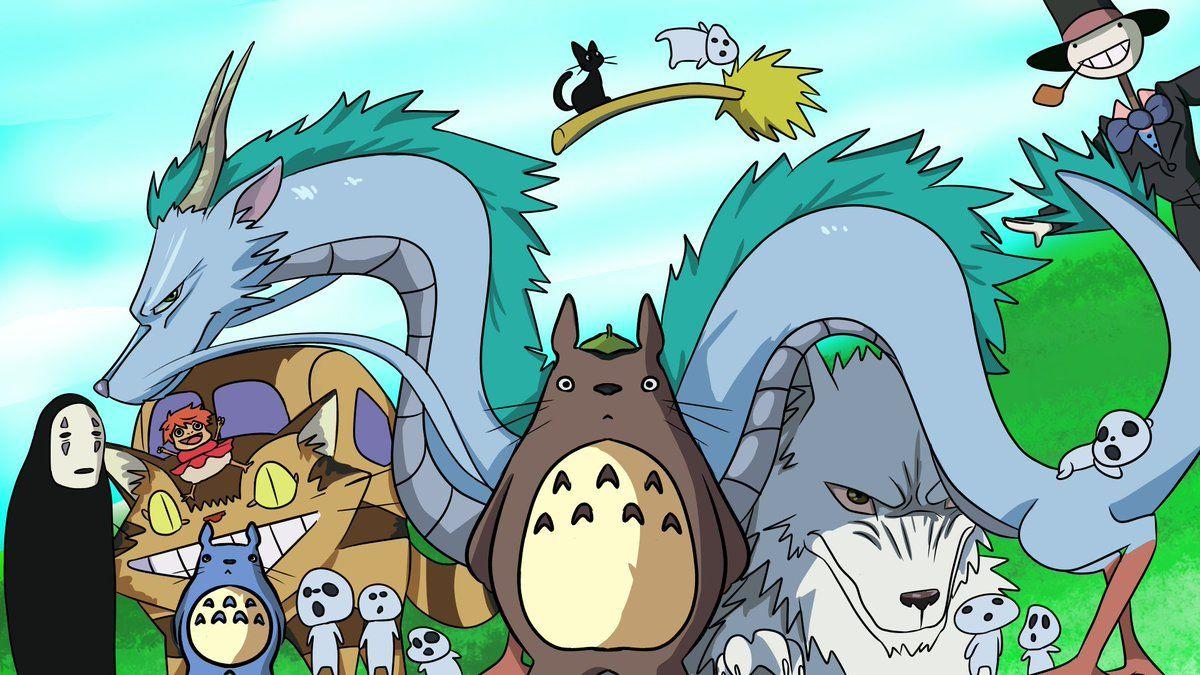 1200x675 Dana Sketches wallpaper drawing I did :D creature of ghibli # ghibli #wallpaper #totoro #haku #spirits #wolf #dragon #drawing #oa #sketch #firealpaca